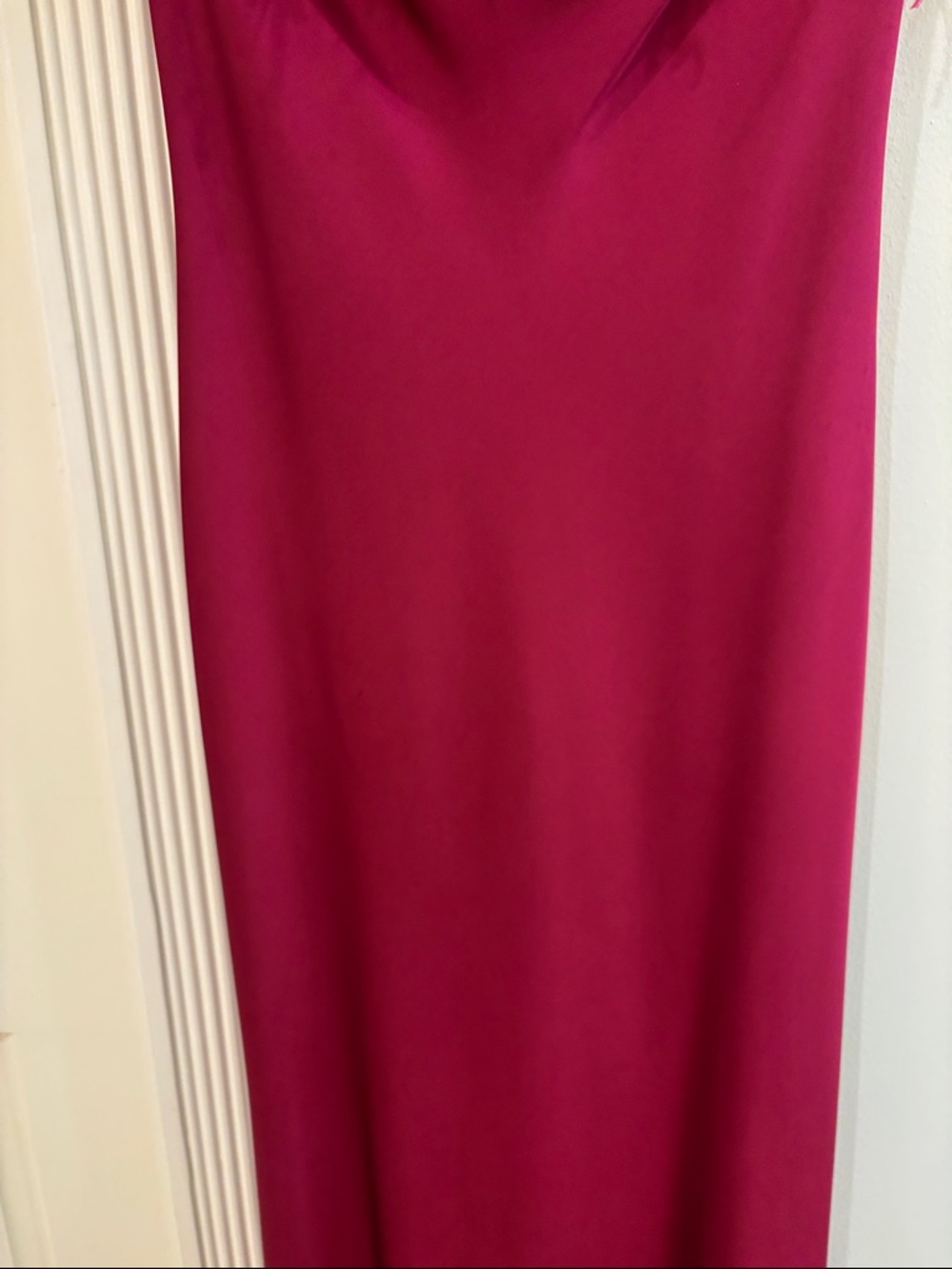 Strapless Feather-Trim Gown - Magenta - Picture 6 of 8